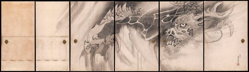 重要文化財 紙本墨画竜虎図のうち竜図 長澤蘆雪筆(無量寺所蔵) 重要文化財 紙本墨画竜虎図のうち竜図 長澤蘆雪筆(無量寺所蔵)