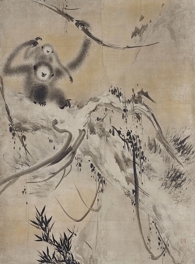 重要文化財　枯木猿猴図　長谷川等伯筆　桃山時代　16世紀　京都・龍泉庵蔵