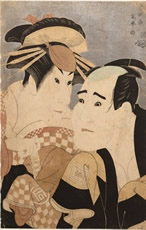 三代目佐野川市松(さんだいめさのかわいちまつ)の祇園町(ぎおんちょう)の白人(はくじん)おなよと市川富右衛門(いちかわとみえもん)の蟹坂藤馬(かにさかとうま) 三代目佐野川市松(さんだいめさのかわいちまつ)の祇園町(ぎおんちょう)の白人(はくじん)おなよと市川富右衛門(いちかわとみえもん)の蟹坂藤馬(かにさかとうま)