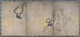 重要文化財 紙本墨画猿猴竹林図(しほんぼくがえんこうちくりんず) 右隻 長谷川等伯 相国寺蔵